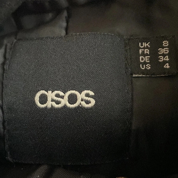 ASOS Black Long Line Long Sleeve Utility Jacket Size 4 - Picture 9 of 10
